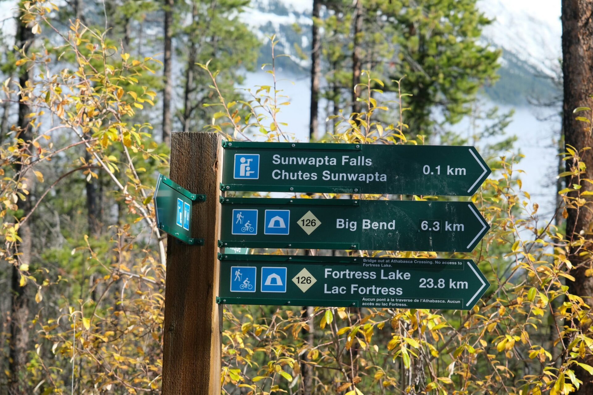 sunwapta falls trail jasper national park